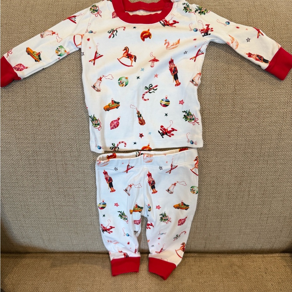 Holiday-Themed Kids Pajama Set with Red Accents